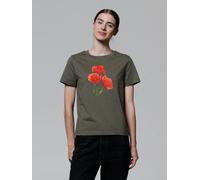 watapparel T-Shirt Frauen Poppy Flowers Khaki M
