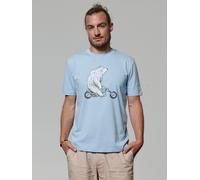 watapparel T-Shirt Unisex Bär auf Bike Blue Soul L