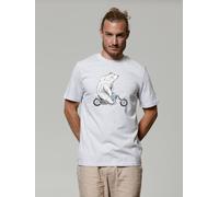 watapparel T-Shirt Unisex Bär auf Bike Cool Heather Grey S
