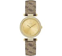 Guess Damen Analog Quarz Uhr mit Leder Armband W1230L2