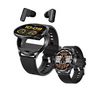 Watch Buds, Smartwatch und Kopfhörer 2 in 1, Geräuschunterdrückung, 1,39 Zoll rundes Display, Fitness Tracker mit Blutdruck Herzfrequenz Schlafmonitor Kalorien, für iOS Android Handy (Schwarz)