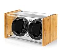 Watch Winder Smith Uhrenbeweger für 2 Uhren - Automatischer Uhrendreher mit 12-Uhr-Positionsstopp, 4 Laufmodi, leisem Japan-Motor & wahlweiser AC-/DC-Stromversorgung - für große Herren-Automatikuhren