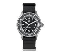 watchdives Taucheruhr für Herren, Vintage WD50 Fathoms NH35 NH38 Automatikuhren, 40 mm, Gewölbtes Glas, 300 m wasserdichte Taucherarmbanduhr, Schwarzes Zifferblatt mit Nylon-Uhrenarmband