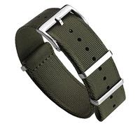 WatchGecko Signature Schweizer Qualitäts-Militär-Nylon-Uhrenarmband. Nylon-Ersatzarmband Für Herrenuhren. Robustes, Schnell Trocknendes Und Sicheres Armband Für Outdoor-Aktivitäten. 21mm, Grün