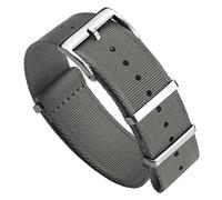 WatchGecko Signature Schweizer Qualitäts-Militär-Nylon-Uhrenarmband. Nylon-Ersatzarmband Für Herrenuhren. Robustes, Schnell Trocknendes Und Sicheres Armband Für Outdoor-Aktivitäten. 22mm, Grau