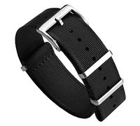 WatchGecko Signature Schweizer Qualitäts-Militär-Nylon-Uhrenarmband. Nylon-Ersatzarmband Für Herrenuhren. Robustes, Schnell Trocknendes Und Sicheres Armband Für Outdoor-Aktivitäten. 19mm, Schwarz