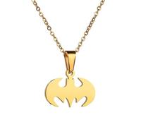 WATEFOER Fledermaus Halskette für Männer Frauen Edelstahl Leichtgewicht Anime Goth Cool Hippie Fledermaus Anhänger Halskette, Schmuck Geschenk Christmas Valentinstag und Halloween (Gold)