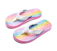 WateLves Flip Flops Kinder Zehentrenner Mädchen Jungen Badelatschen Sommer Strand und Pool Rutschfeste Zehensandalen(Gefärbte Fischschuppen, 33EU)