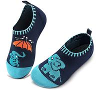 WateLves Hausschuhe Kinder Mädchen Slipper Rutschfeste Leichte Turnschläppchen Flexibe Atmungsaktive Barfuss Pantoffeln Kindergarten(Elefant Navy,20 21 EU)