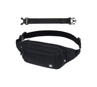WATERFLY Bauchtasche Hüfttasche Herren Damen: Klein Gürteltasche Sport Bum Hip Bag Männer Frauen Waist Fanny Pack mit Verlängerungsgurt für Reise Wandern Hundetraining Outdoor Schwarz