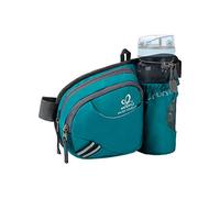 WATERFLY Gürteltasche Bauchtasche mit Flaschenhalter Damen und Herren, Atmungsaktiv Sport Hüfttasche für Laufen Radfahren Camping Klettern Reisen Wandern Joggen Hundetraining (Türkis)