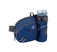 WATERFLY Gürteltasche Bauchtasche mit Flaschenhalter Damen und Herren, Atmungsaktiv Sport Hüfttasche für Laufen Radfahren Camping Klettern Reisen Wandern Joggen Hundetraining Königsblau