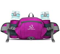WATERFLY Gürteltasche Bauchtasche mit Flaschenhalter Handyfach Wasserdicht Multifunktionale Reise Hüfttasche für Outdoor Sport Camping Ausflug Jogging Wandern Klettern Radfahren Trekking (Rose)