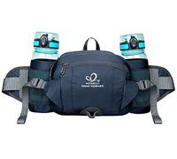 WATERFLY Gürteltasche Bauchtasche mit Flaschenhalter Handyfach Wasserdicht Multifunktionale Reise Hüfttasche für Outdoor Sport Camping Ausflug Jogging Wandern Klettern Radfahren Trekking (Dunkelblau)