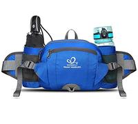 WATERFLY Gürteltasche mit Flaschenhalter, Gurt Verstellt Bauchtasche Hundetraining Handyfach Wasserdicht Hüfttasche für Wandern Reise Camping Blau
