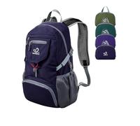 WATERFLY Ultraleicht Faltbar Klein Rucksack: 20L Leicht Packable Wanderrucksack Tagesrucksack Trekkingrucksack Outdoor Sportlich Backpack Travel Daypack für Herren Damen (Blau-Lila)