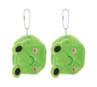 WATIIFUFU 2 Stück Kleine Plüsch Frosch Geldbörsen für Damen mit Reißverschluss Münzportemonnaie Schlüsselanhänger Kleiner Cartoon Tasche für Alltag Reise Rucksack