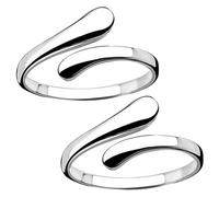 WATIIFUFU 2 Stück Verstellbare Geometrische Offene Kupferringe Damen Kreuz Design Minimalistischer Schmuck Für Alltag Party Dates Elegant Und Langlebig