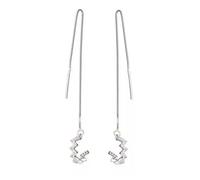 WATIIFUFU 925 Sterling Silber Ohrclips Satz mit Baumelnder Kette Lange Ohrmanschette für Mädchen Modische Ohrklemme ohne Piercing Eleganter Ohrschmuck für Party und Alltag