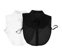 WATIIFUFU Abnehmbarer Spitz Zulaufender Fake Kragen 2 Stück-pack Aus Polyester Modischer Hemdkragen Für Damen Vielseitiges Accessoire Für Büro Und Alltag