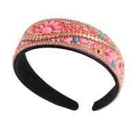 WATIIFUFU Boho Stirnband Damen Breites Vintage Haarband mit Perlen Leichtes Brautschmuck Festival Haaraccessoire für Strand Hochzeit