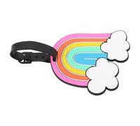 WATIIFUFU Bunter Regenbogen Silikon Gepäckanhänger mit Namensschild für Reisen Kreuzfahrten und Koffer