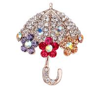 WATIIFUFU Regenschirm Brosche Strass Anstecknadel Damen Metall Legierung Kleidung Dekoration Schal Rucksack Pin Alltag Geschenk