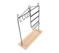 WATIIFUFU Schmuckständer Aus Metall Mit Holzbasis Organizer Für Halsketten Armbänder Und Ohrringe Mehrstufiger Schmuckhalter Für Damen Zur Schmuckaufbewahrung Zuhause