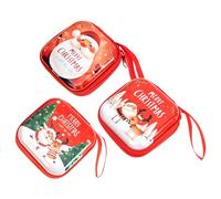 WATIIFUFU Weihnachts Kleiner Geldbörse aus Weißblech Quadratischer Münzbeutel mit Reißverschluss Kompakte Aufbewahrungstasche zum Hängen an Weihnachtsbaum Rucksack oder Umhängetasche 3