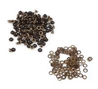 Watris Veiyi 100 Stück Ösen Set, Messing Eyelets, Metallösen mit Unterlegscheibe, Lochnieten Set, Grommet Kit für Stoff, Lederhandwerk (6 mm)