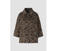 s.Oliver BLACK LABEL Loose Fit Jacke mit Leo-Print in Taupe, Größe XL