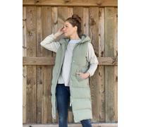 Wattierte Steppweste lang khaki light Größe S-XXXL L