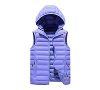 Wattierte Weste Herren Steppweste Herren Winterweste Herren Gefüttert Puffer Weste Herren Westen für Männer Ärmellose Jacke Herrenwesten Bodywarmer Weste Herren mit Kapuze Outdoor Winter Violett XL