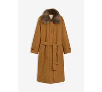 Wattierter Trenchcoat mit abnehmbaren Fellkragen 44