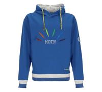 Wattlöper Damen Sweathoody mit bunten Regenbogenstrahlen und Moin-Stickerei - Modischer Kapuzenpullover in Aqua Größe L