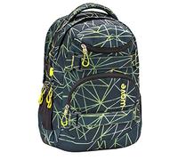 Wave Infinity Schwarz Grün Schulrucksack mit Laptopfach Tabletfach/Brustgurt Hüftgurt / 43 x 31 x 22 cm / 30 Liter/Unisex, Jungen, Mädchen/Rucksack Daypack (338-72/A Stripes Green)