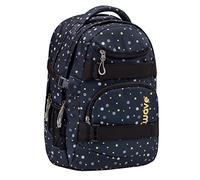 Wave Infinity Schwarz Schulrucksack mit Laptopfach Tabletfach/Brustgurt Hüftgurt / 43 x 31 x 22 cm / 30 Liter/Mädchen/Rucksack Daypack (338-72/A Black and Yellow Dots)