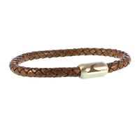 WAVEPIRATE® Echt Leder-Armband Sylt G Cognac/Silber 24 cm Edelstahl-Verschluss in Geschenk-Box Männer Damen Herren