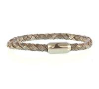 WAVEPIRATE® Echt Leder-Armband SYLT G Hell Grau/Silber 19 cm Edelstahl-Verschluss in Geschenk-Box Männer Damen Herren