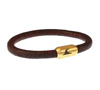 WAVEPIRATE® Echt Leder-Armband Sylt R Braun/Gold 21 cm Edelstahl-Verschluss in Geschenk-Box Männer Damen Herren
