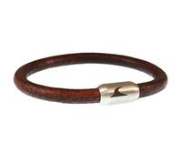 WAVEPIRATE® Echt Leder-Armband SYLT R Braun/Silber 18 cm Edelstahl-Verschluss in Geschenk-Box Männer Damen Herren