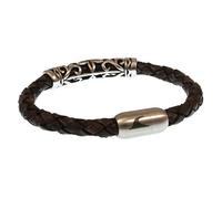 WAVEPIRATE® Echt Leder-Armband Sylt XO F Braun/Silber 22 cm Edelstahl-Verschluss in Geschenk-Box Männer Damen Herren