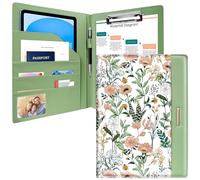 WAVEYU Padfolio/Lebenslauf-Portfolio-Mappe für Damen und Herren, niedlich, schick, Padfolio-Einband, Konferenz-/Rechtsdokumenten-Organizer mit Klemmbrett in Brief/A4-Größe, Dokumentenhülle, weiße