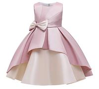WAWALI Mädchen Elegante Kleidung Prinzessin Kleid Satin Nähen Geburtstagsfeier Hochzeitskleid Abendkleider 10 Rose