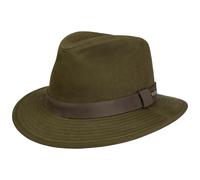 Stetson Waxed Traveller Stoffhut Travellerhut Regenhut Sonnenhut Outdoorhut Wanderhut Herren - mit Futter, Lederband, Lederband Herbst Sommer Frühjahr Winter Frühling-Sommer Herbst-Winter - L (58-59