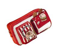 Wayfadacc Federmäppchen mit großem Fassungsvermögen, Cartoon-Bär-Tasche, 9-lagiger Stift, ästhetischer Halter, Schulbedarf, schöne Hülle, Cartoon-Bär-Halter, große Kapazität, Stift für Mädchen, Roter