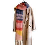 Wayfadacc Stilvoller Patchwork Schal für Damen, weicher, exotischer Schal mit Fransen, Nackenschutz, Damenschal, leichter Patchwork Wickelschal für Damen