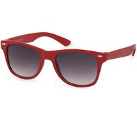 Wayfarer STYLEBREAKER "Kinder Sonnenbrille Nerd Style", Jungen, grau (gestell rot, glas grau verlauf), Modisch, Sonnenbrillen (22808907-0) gestell rot, glas grau verlauf
