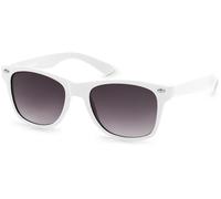 Wayfarer STYLEBREAKER "Kinder Sonnenbrille Nerd Style", Jungen, grau (gestell weiß, glas grau verlauf), Modisch, Sonnenbrillen (37155528-0) gestell weiß, glas grau verlauf