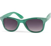 Wayfarer STYLEBREAKER "Mädchen Nerd Sonnenbrille mit Strass", Jungen, grau (gestell grün, glas grau verlauf), Modisch, Sonnenbrillen (15355350-0) gestell grün, glas grau verlauf